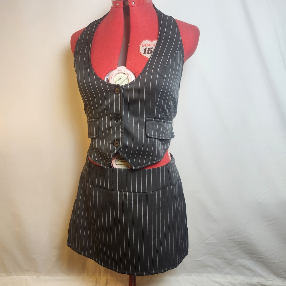 SHEIN Black and White Striped Garment